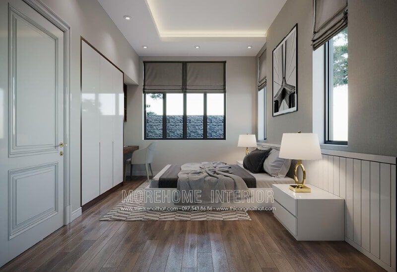 Đèn để bàn đẹp sang trọng cho phòng ngủ hiện đại. Thiết kế phòng ngủ biệt thự