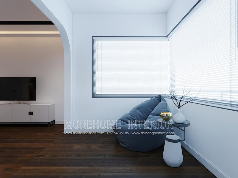 Ánh sáng thiết kế với khoảng trắng tối đa giúp không gian phòng ngủ luôn được thông thoáng. Thiết kế phòng ngủ biệt thự