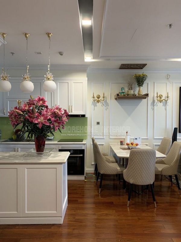 Thi công nội thất trọn gói chung cư tân cổ điển Vinhomes Nguyễn Chí Thanh