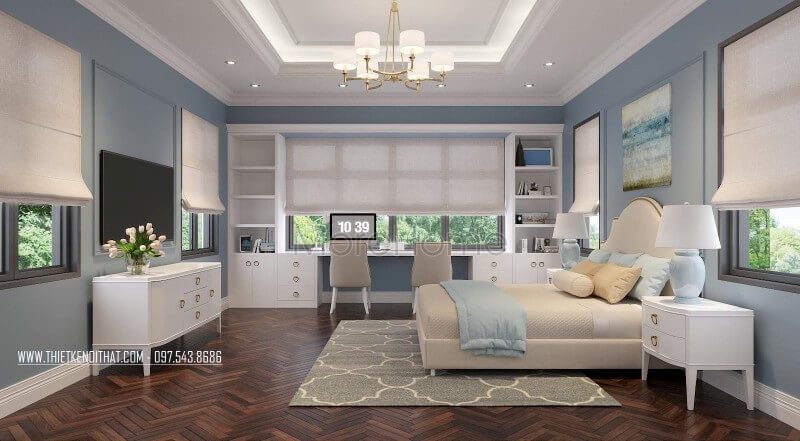 Trang trí nội thất phòng ngủ con năng động tại biệt thự Thái Bình cao cấp