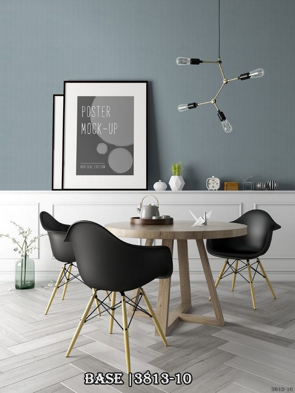 Mẫu giấy dán tường màu xám làm nổi bật lên phong cách kiến trúc đơn giản nhưng đầy tinh tế.